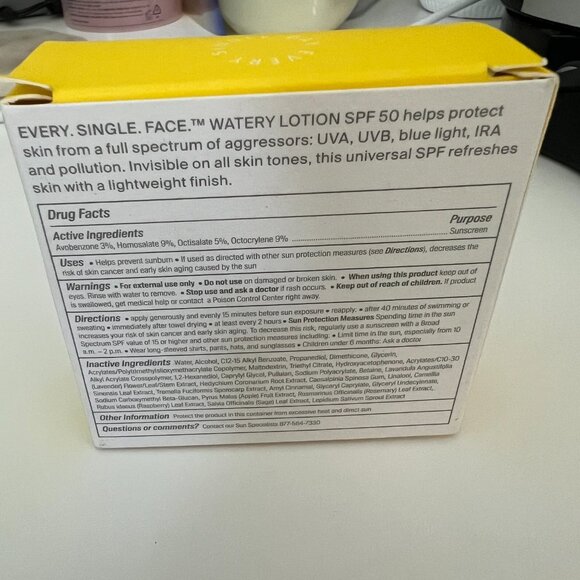 [Brand New] Supergoop Watery Face Sunscreen 50 SPF - Picture 2 of 2
